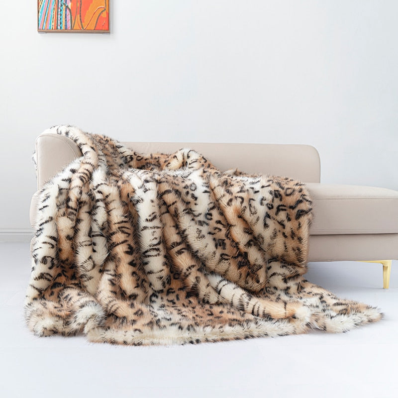 Faux Leopard Throw