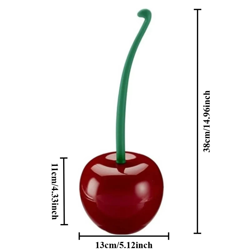 Cherry Toilet Brush Holder Set