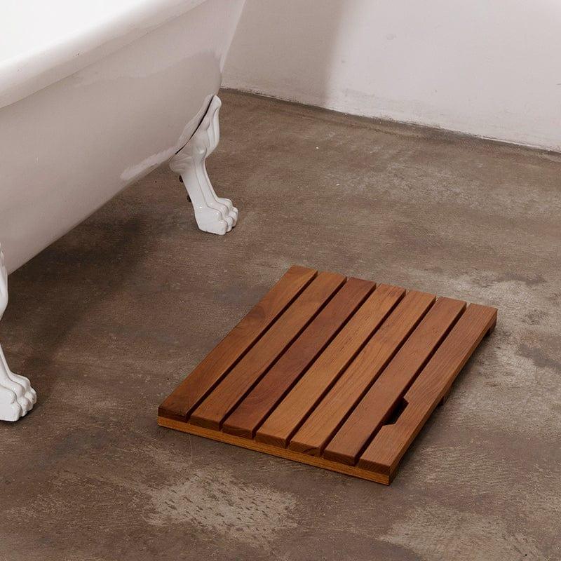 Shop Log Color Spa Solid Teak Bathroom Shower Mat Bathroom Anti-Slip Mat Mademoiselle Home Decor