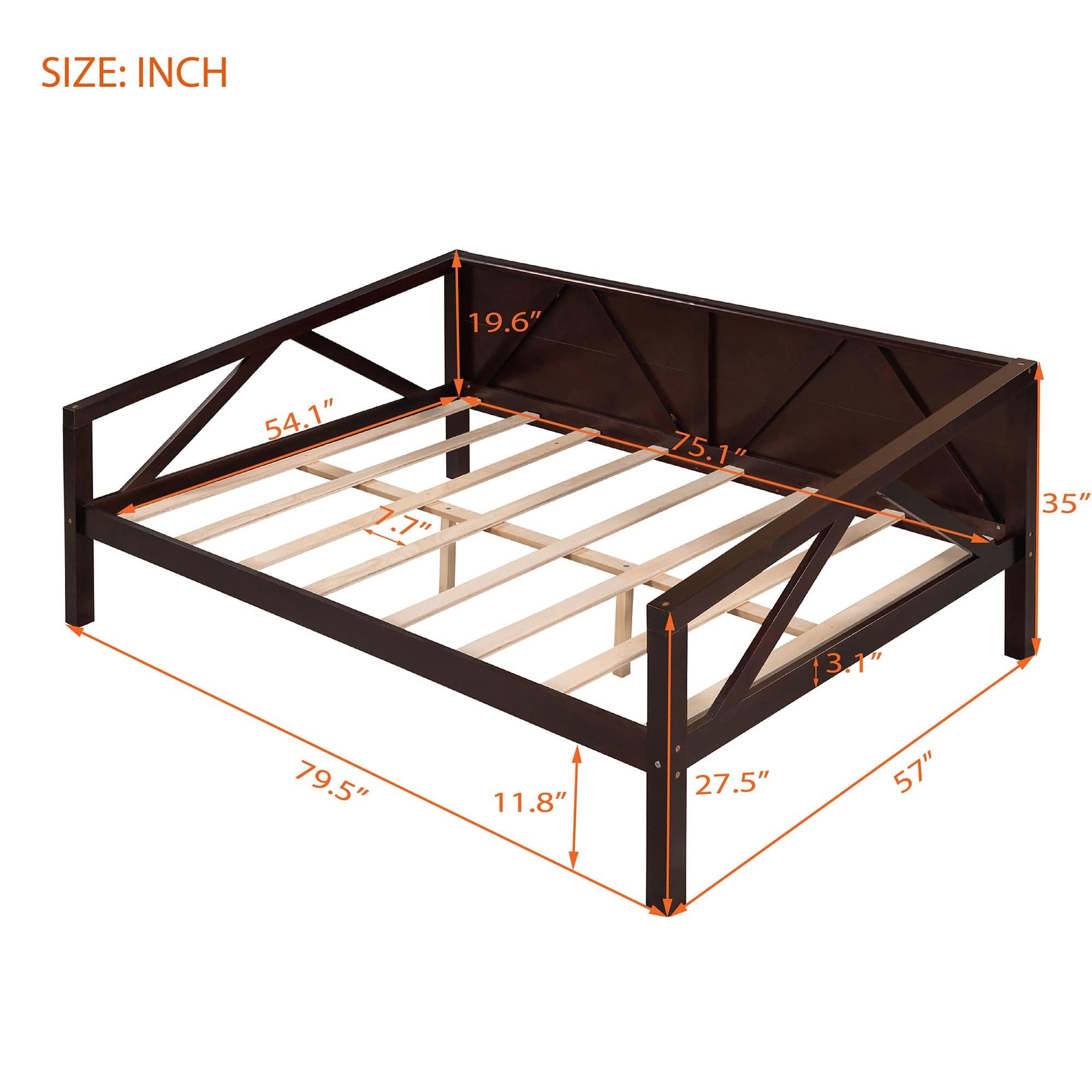 Shop Full size Daybed, Wood Slat Support, Espresso Mademoiselle Home Decor