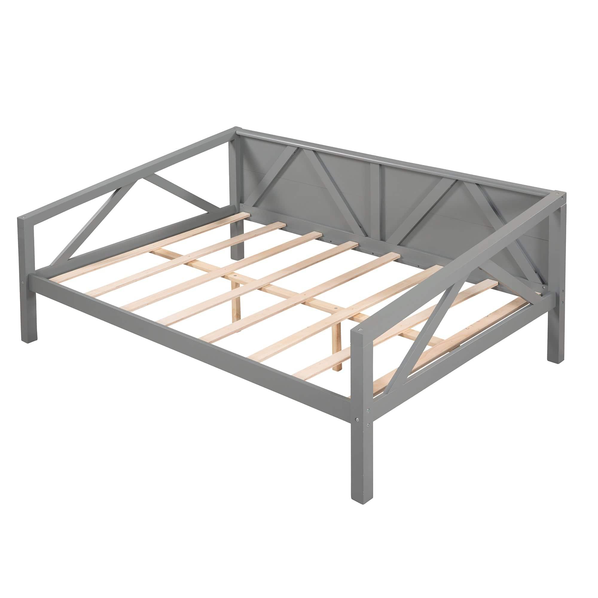 Shop Full size Daybed, Wood Slat Support, Gray Mademoiselle Home Decor