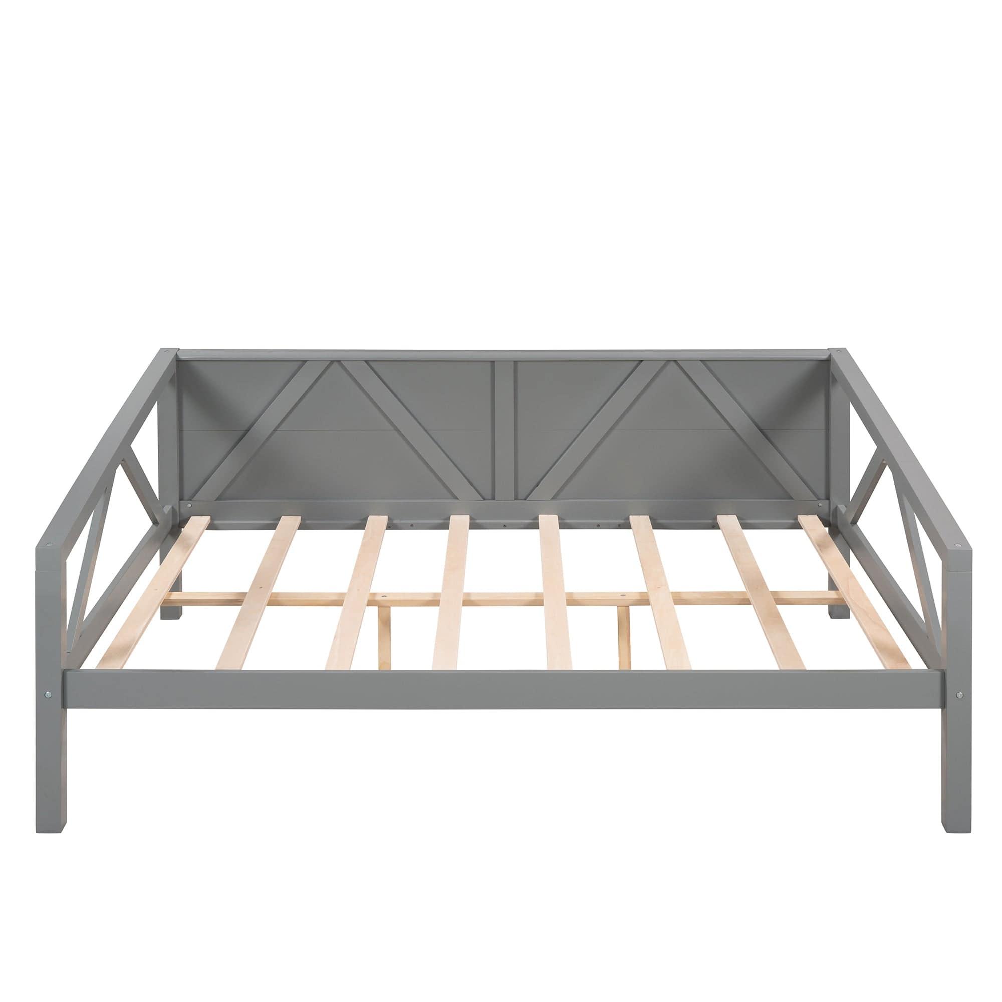 Shop Full size Daybed, Wood Slat Support, Gray Mademoiselle Home Decor