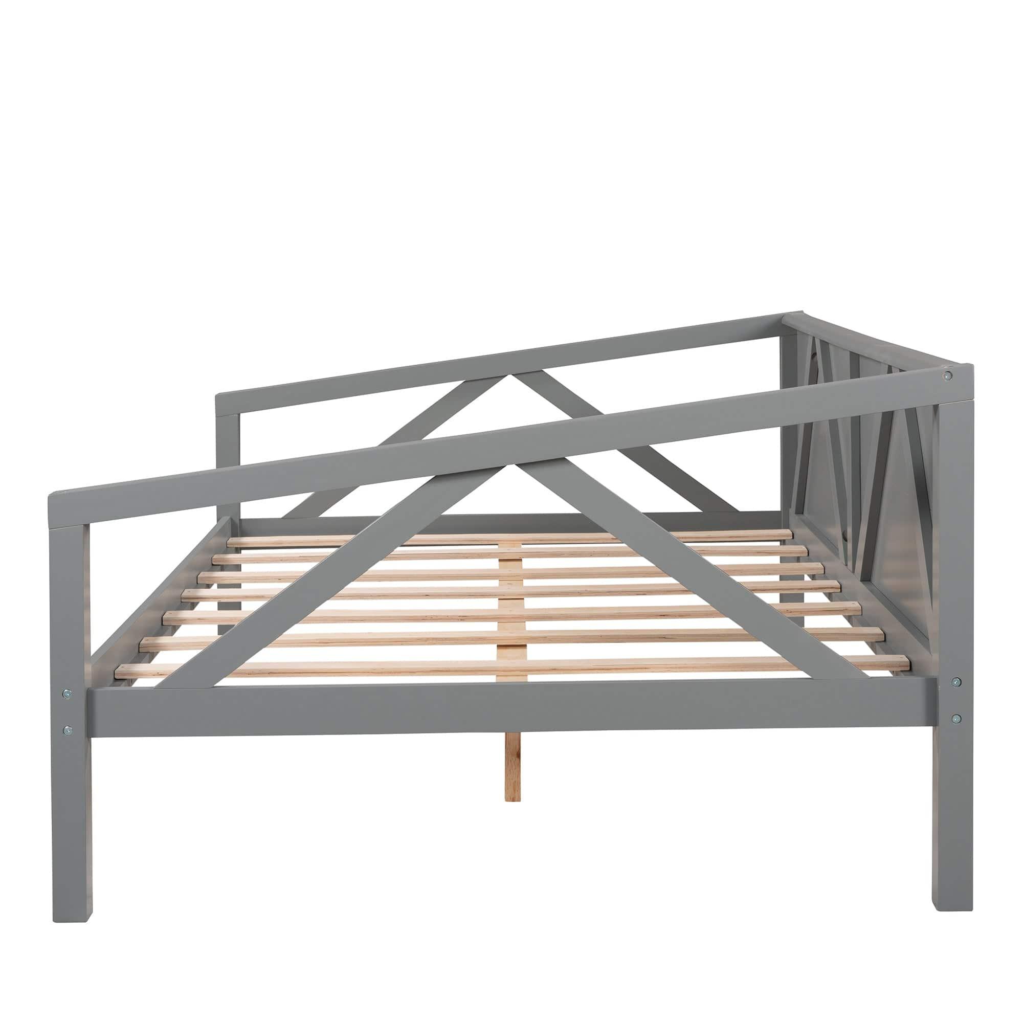 Shop Full size Daybed, Wood Slat Support, Gray Mademoiselle Home Decor