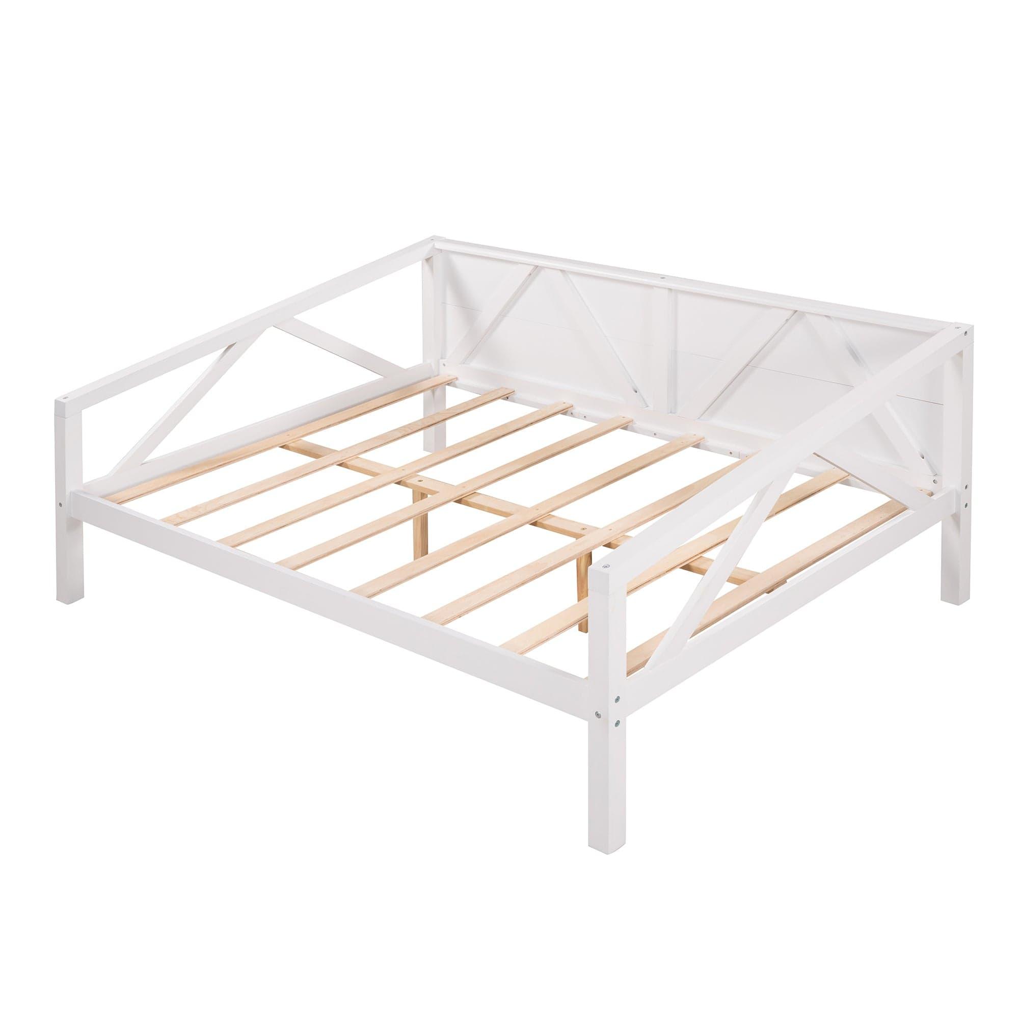 Shop Full size Daybed, Wood Slat Support, White Mademoiselle Home Decor