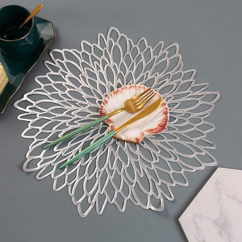 Shop 0 Table Mat Hibiscus Flower Bronzing PVC Placemat Hollow Insulation  Coaster Pads Table Bowl Home Christmas Decor Heat Resistant Mademoiselle Home Decor