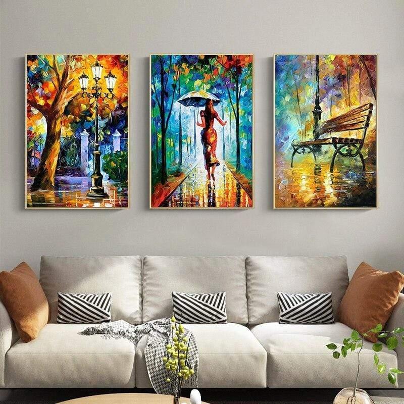 Shop 0 Abstract Landscape Wall Art Canvas Paintings Posters and Prints Forest Street Rainy Pictures for Living Rome Home Cuadros Decor Mademoiselle Home Decor