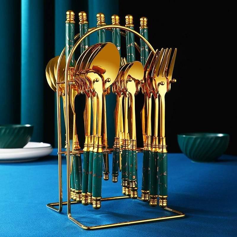 Shop 100003310 Emerald 24pcs Amora Cutlery Set Mademoiselle Home Decor