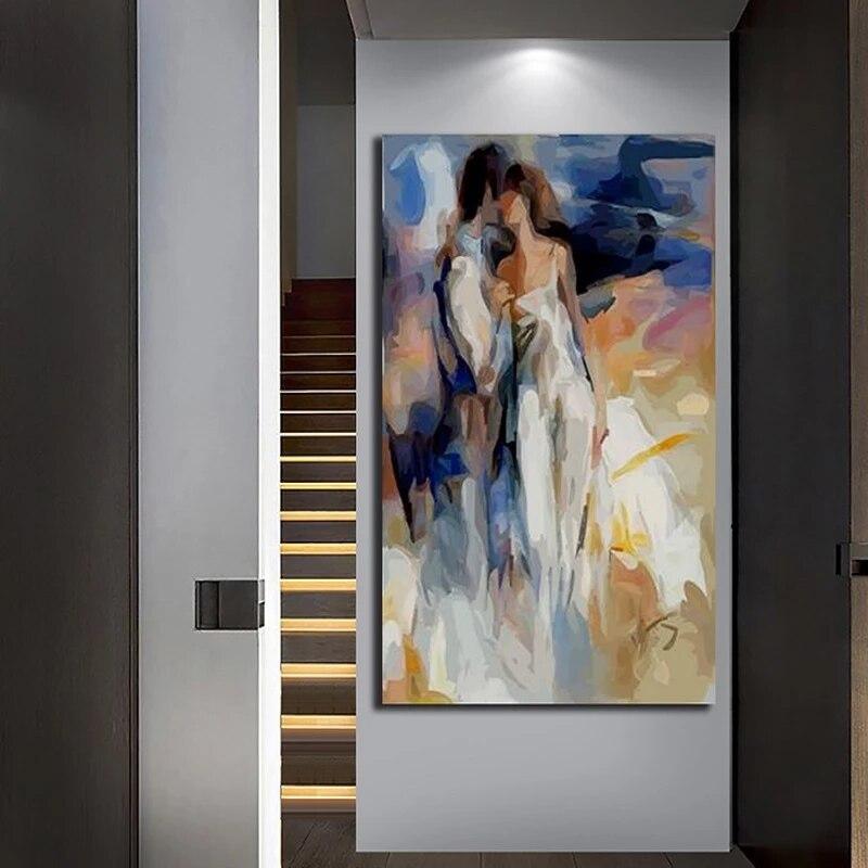 Shop 0 Abstract Lover Kiss Oil Painting Printed on Modern Portrait Poster And Prints Canvas Painting for Wall Art Picture Home Posters Mademoiselle Home Decor