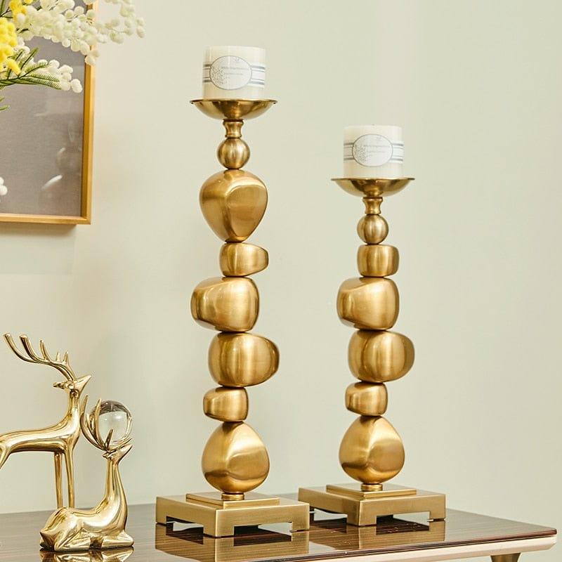 Shop 0 Luxtry Stacking Irregular Geometric Metal Blocks Ornament Candlestick Holder For Dining Table Wedding Christmas Home Decoration Mademoiselle Home Decor