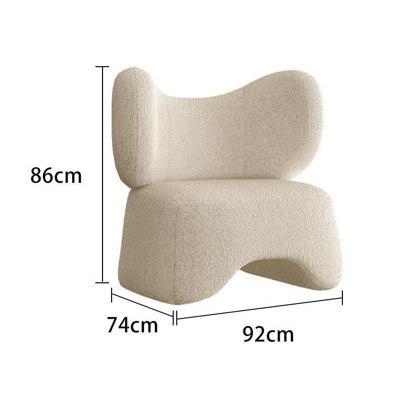 Shop 0 92X74X86CM Light luxury lounge Nordic sofa chair Modern contracted special-shaped combination sofa Cashmere designer reception sofa Mademoiselle Home Decor
