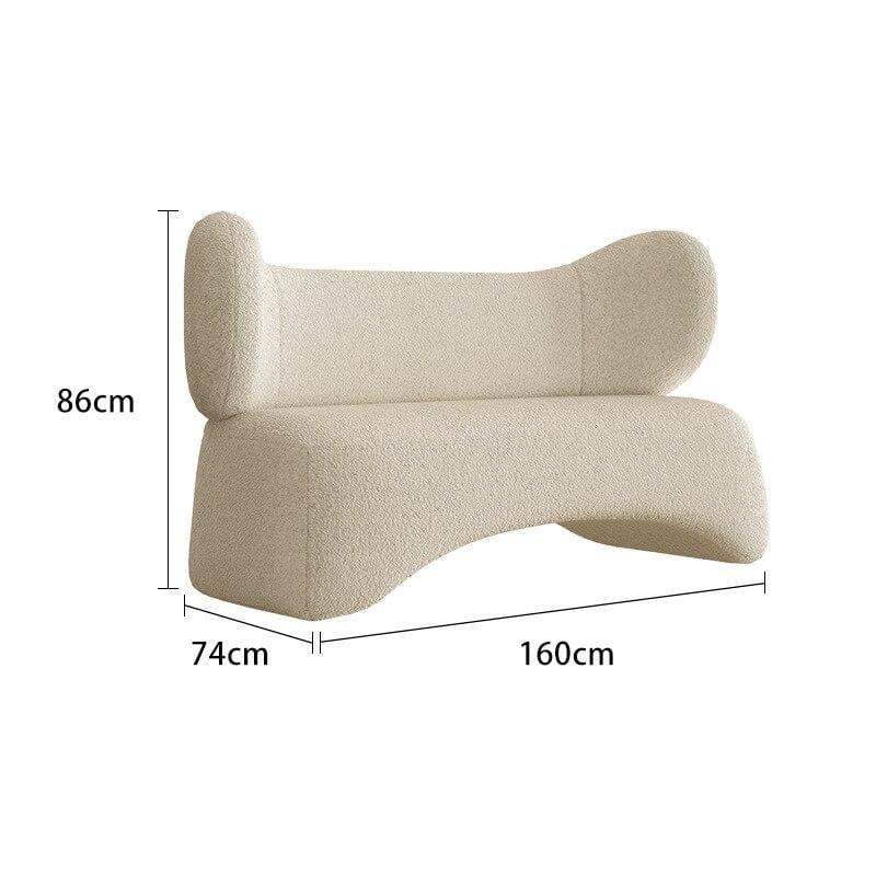 Shop 0 160X74X86CM Light luxury lounge Nordic sofa chair Modern contracted special-shaped combination sofa Cashmere designer reception sofa Mademoiselle Home Decor