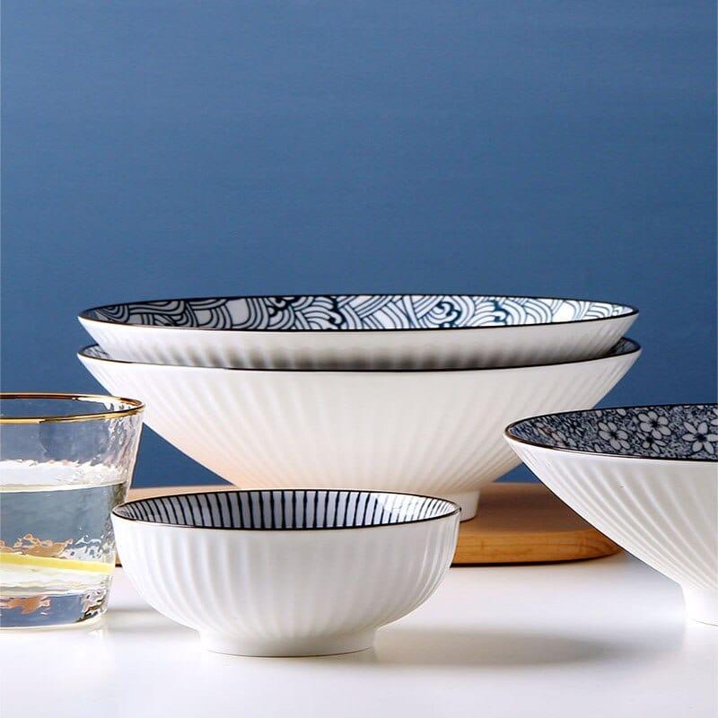 Shop 0 4 Japanese Noodle Bowl Creative Internet Celebrity Tableware Ceramic Large Bamboo Hat 2022 New Home Mademoiselle Home Decor