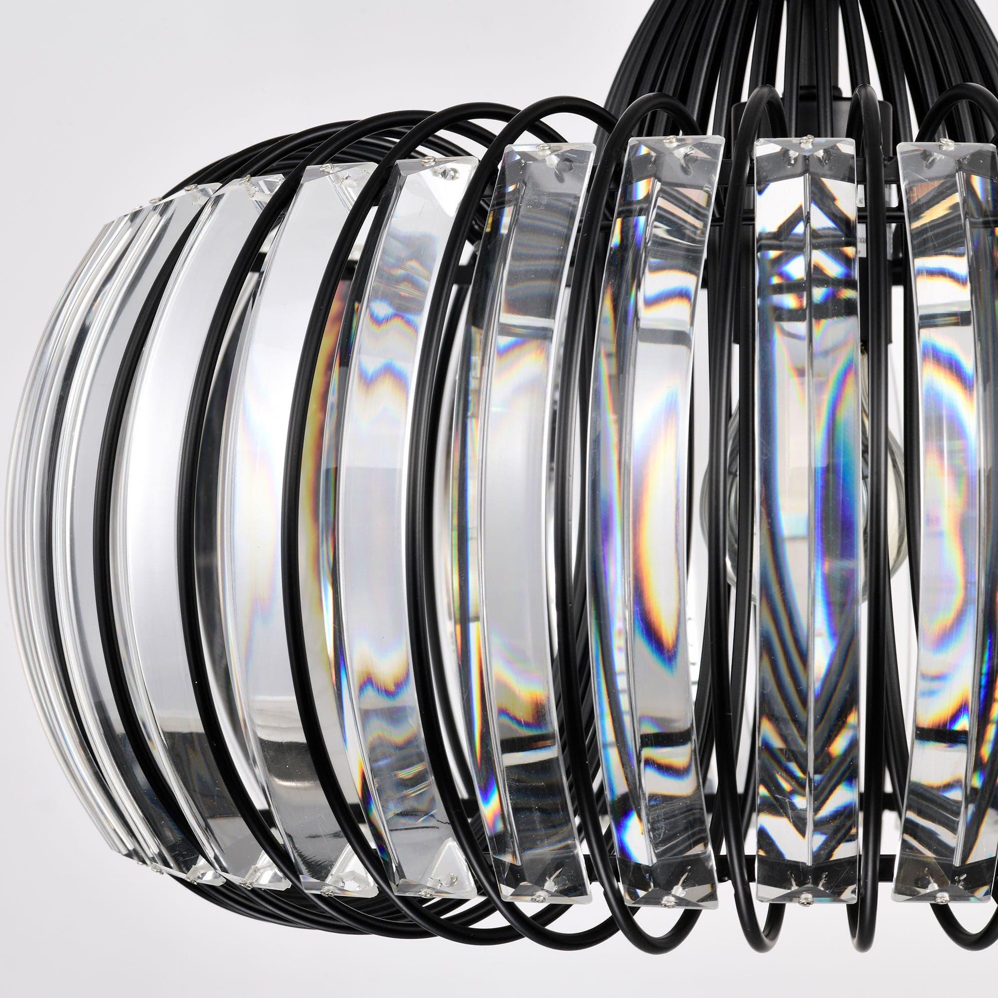 Shop Modern Oblate Black Crystal Chandelier Fixture,Ceiling Pendant light for Living Room, Bedroom, Kitchen, Dining Room, Hallway,Adjustable Color Temperature,Dimmable,120V,E26,W16.5*L31.5 Mademoiselle Home Decor