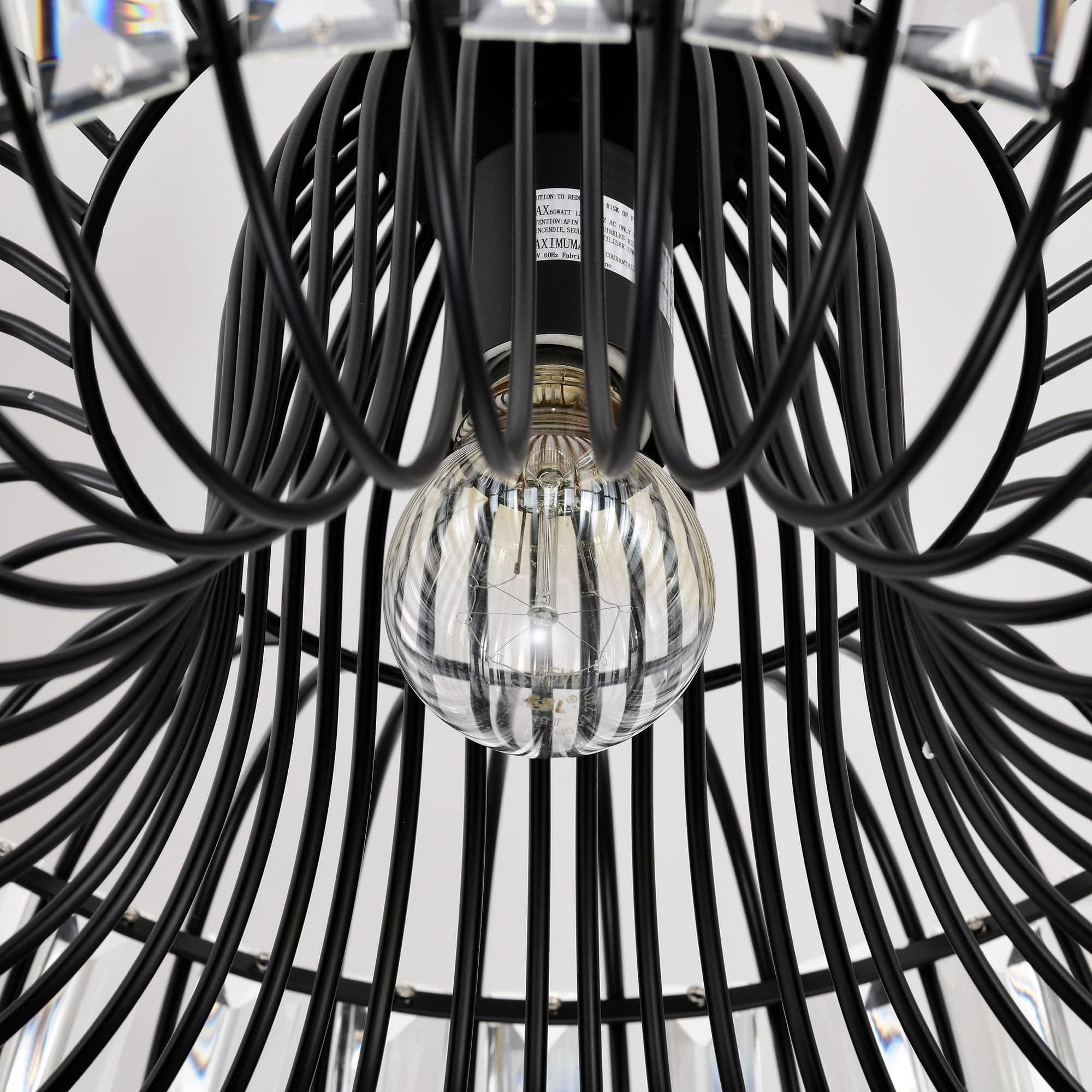 Shop Modern Oblate Black Crystal Chandelier Fixture,Ceiling Pendant light for Living Room, Bedroom, Kitchen, Dining Room, Hallway,Adjustable Color Temperature,Dimmable,120V,E26,W16.5*L31.5 Mademoiselle Home Decor