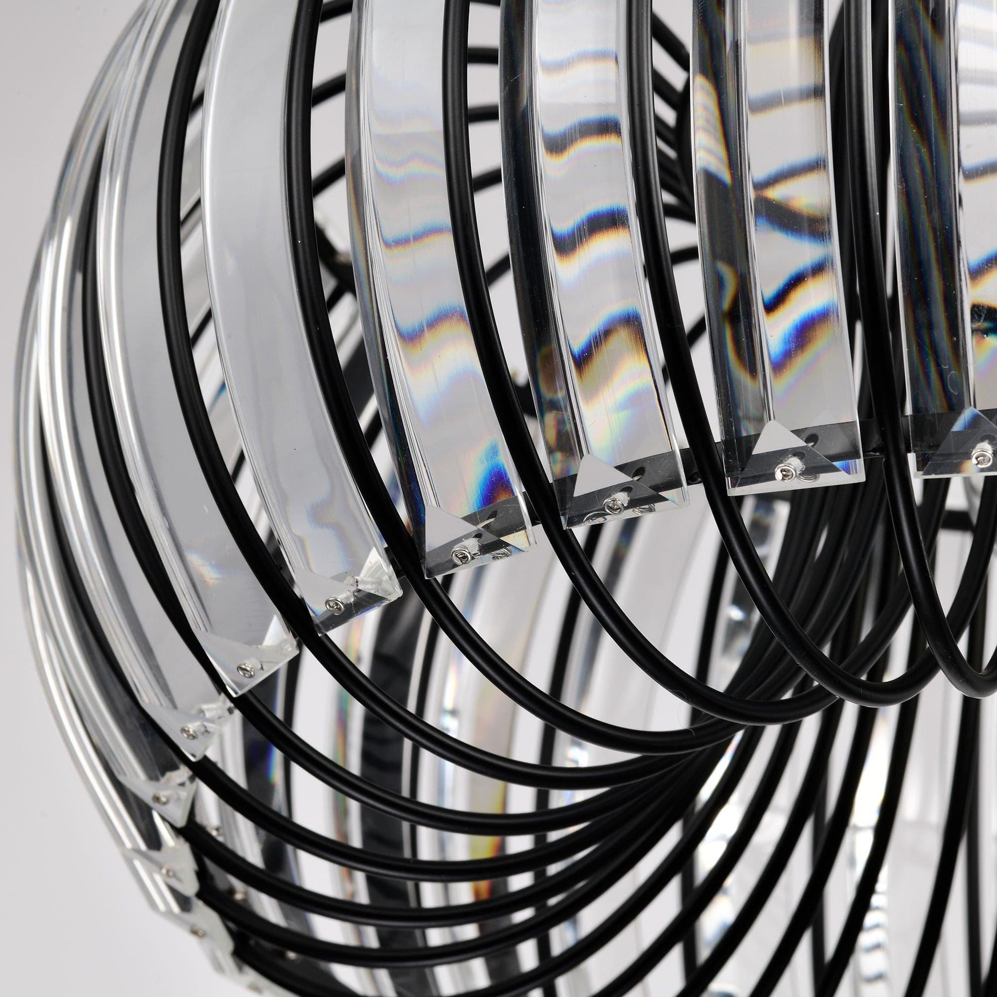Shop Modern Oblate Black Crystal Chandelier Fixture,Ceiling Pendant light for Living Room, Bedroom, Kitchen, Dining Room, Hallway,Adjustable Color Temperature,Dimmable,120V,E26,W16.5*L31.5 Mademoiselle Home Decor