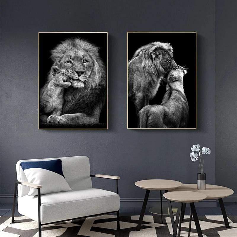 Shop 0 Black White Animals Art Lions Oil Painting Canvas Art Posters and Prints Wall Pictures for Living Room Home Wall Cuadros Decor Mademoiselle Home Decor