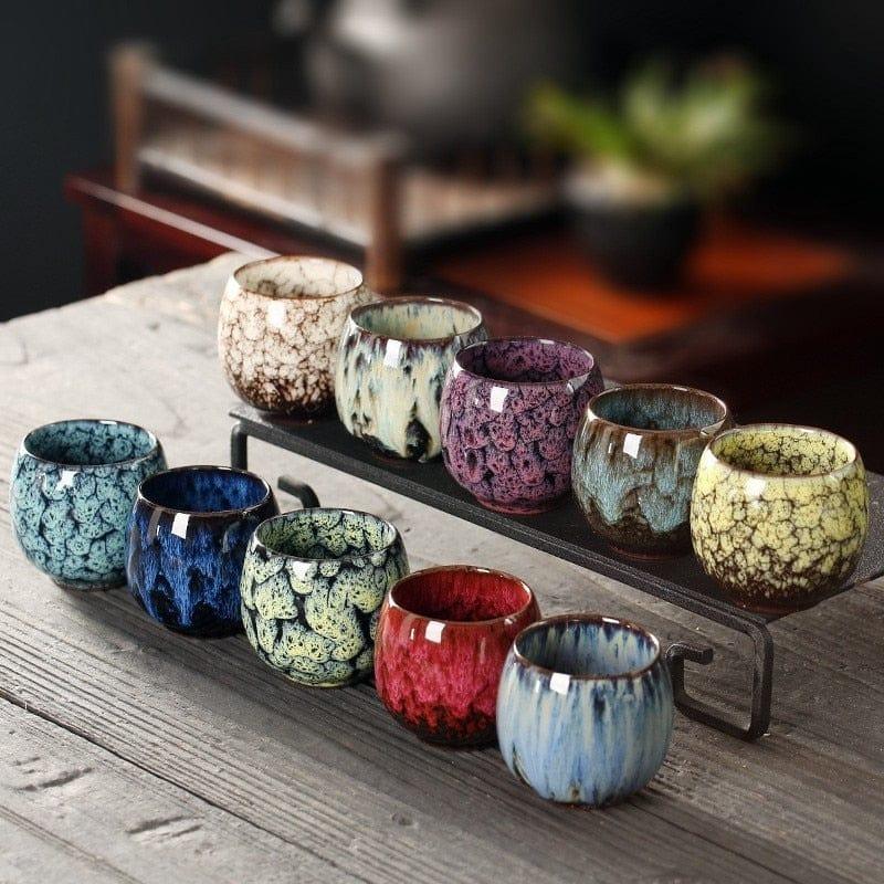 Shop 0 1pcs Kiln Change China Ceramic Cup Porcelain Kung Fu Tea Cups Pottery Drinkware Tableware Coffee Mug Wine Mugs Wholesale Mademoiselle Home Decor