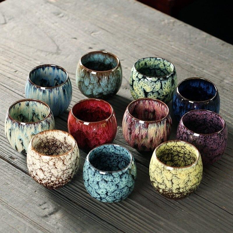Shop 0 1pcs Kiln Change China Ceramic Cup Porcelain Kung Fu Tea Cups Pottery Drinkware Tableware Coffee Mug Wine Mugs Wholesale Mademoiselle Home Decor