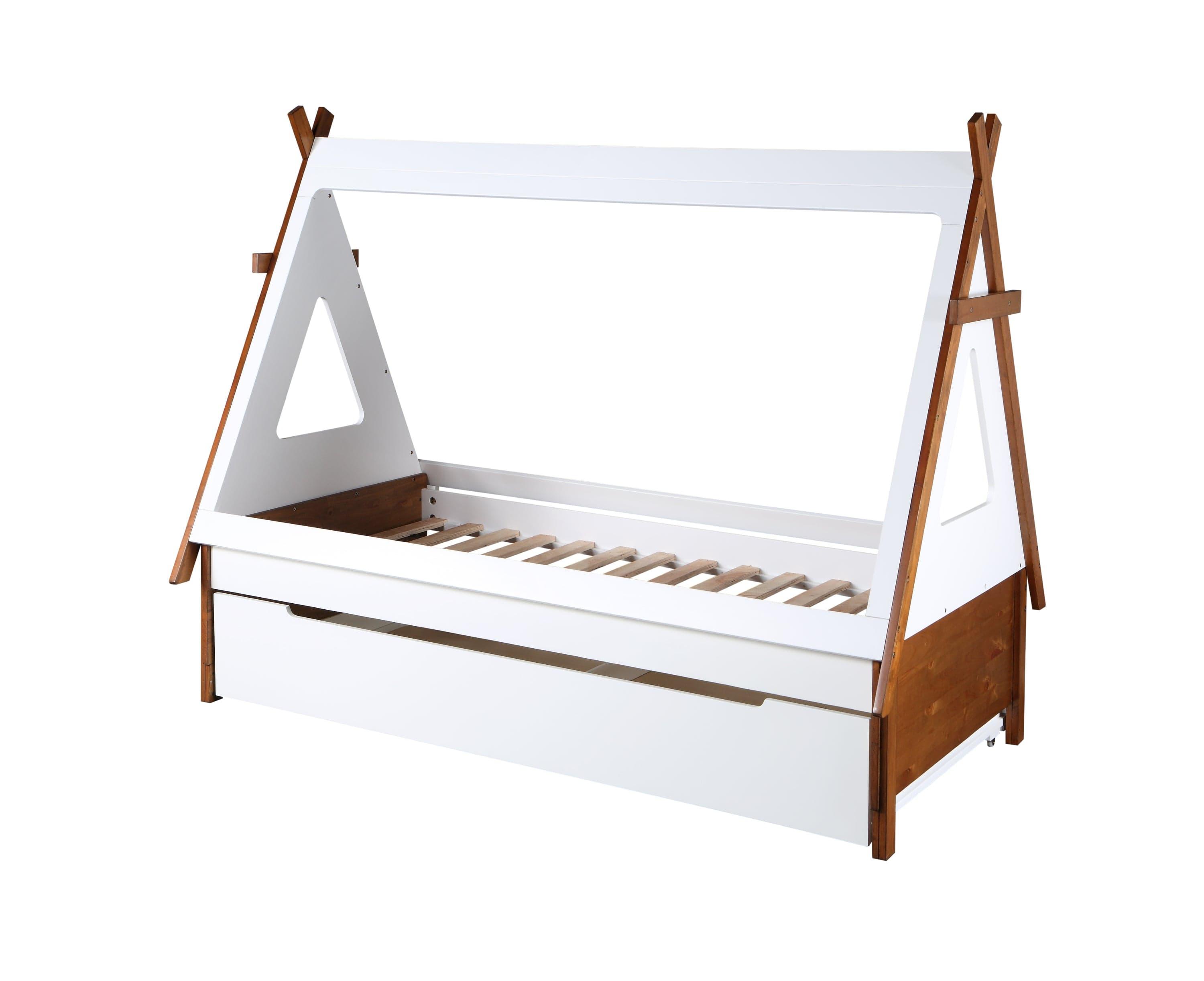 Shop ACME Loreen Twin Bed, Oak & White Finish BD01287T Mademoiselle Home Decor