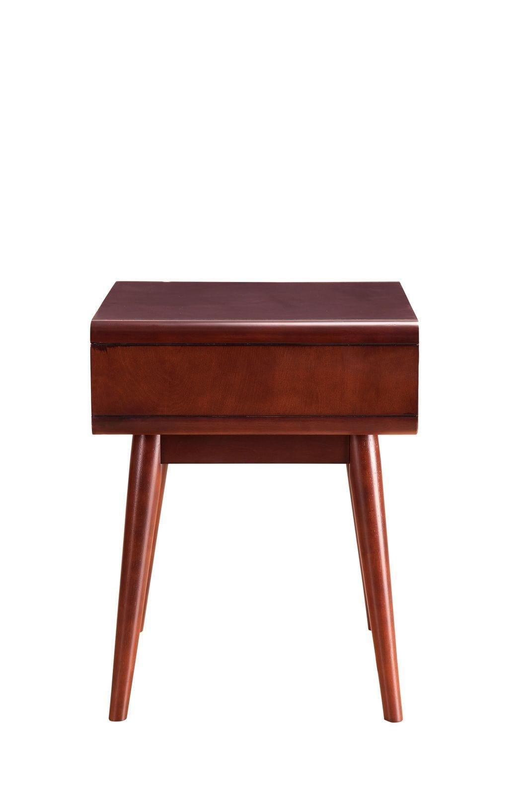 Shop ACME Christa End Table in Espresso & White 82852 Mademoiselle Home Decor