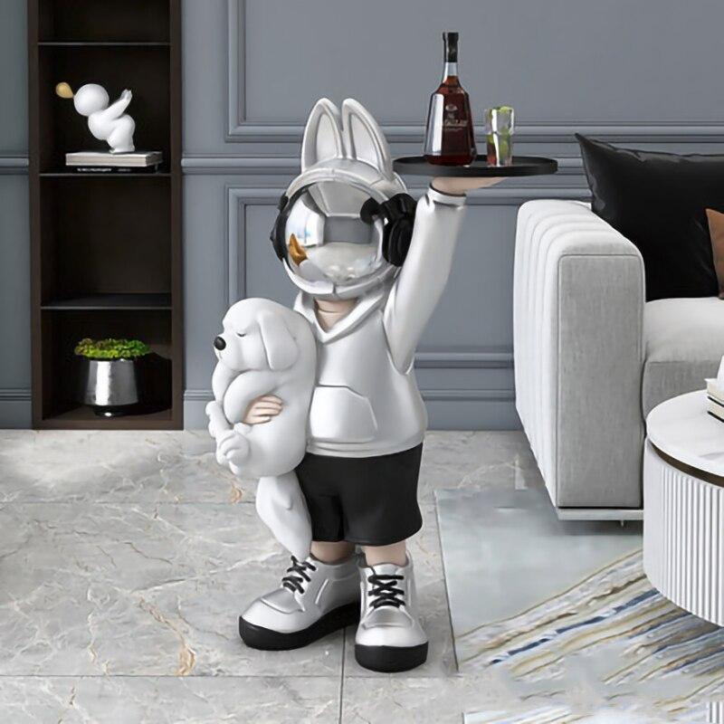 Shop 0 75CM Astronaut Figurine Cartoon Resin Art Statue Nordic Home Decor Sculpture Living Room Modern Home Decoration Handicraft Model Mademoiselle Home Decor