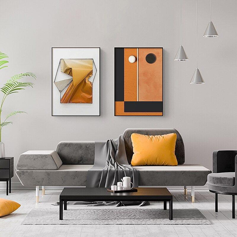Shop 0 Abstract Orange geometric Canvas Painting for Living Room Bedroom Poster and Print Modern Luxury Wall Home Decoration Art Poster Mademoiselle Home Decor