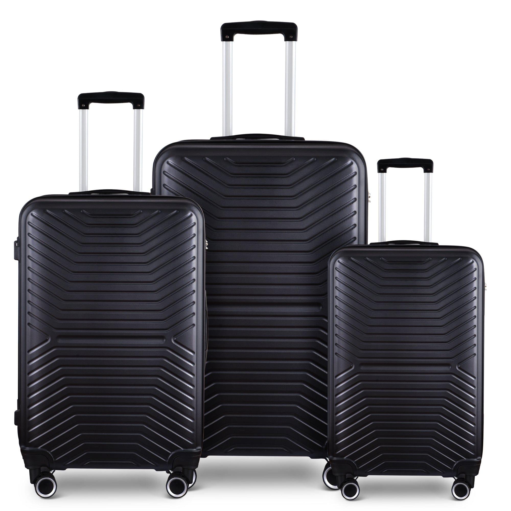 Shop Atacama Black Expandable Luggage Set Mademoiselle Home Decor