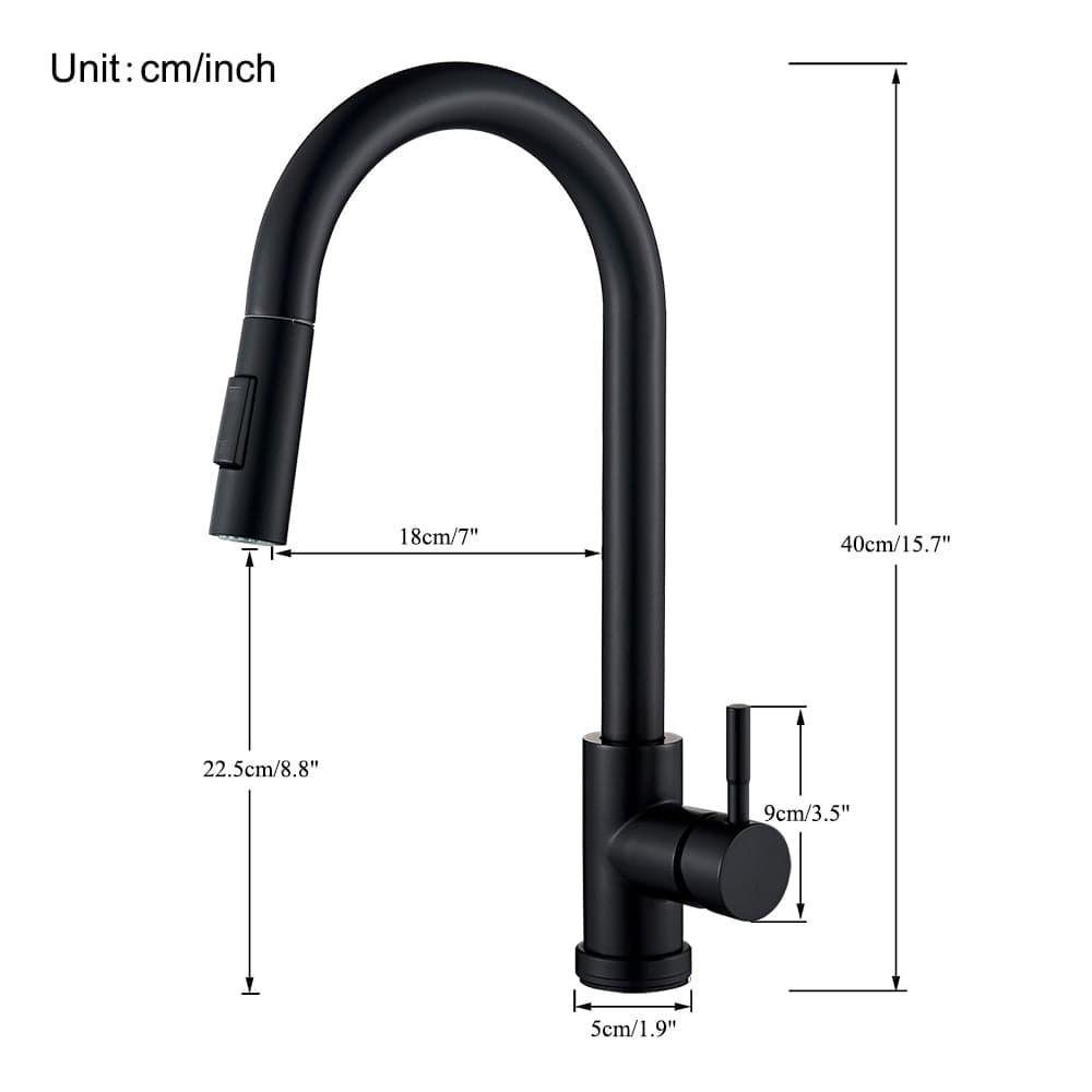 Shop 0 Free Shipping Black Kitchen Faucet Two Function Single Handle Pull Out Mixer Hot and Cold Water Taps Deck Mounted Mademoiselle Home Decor