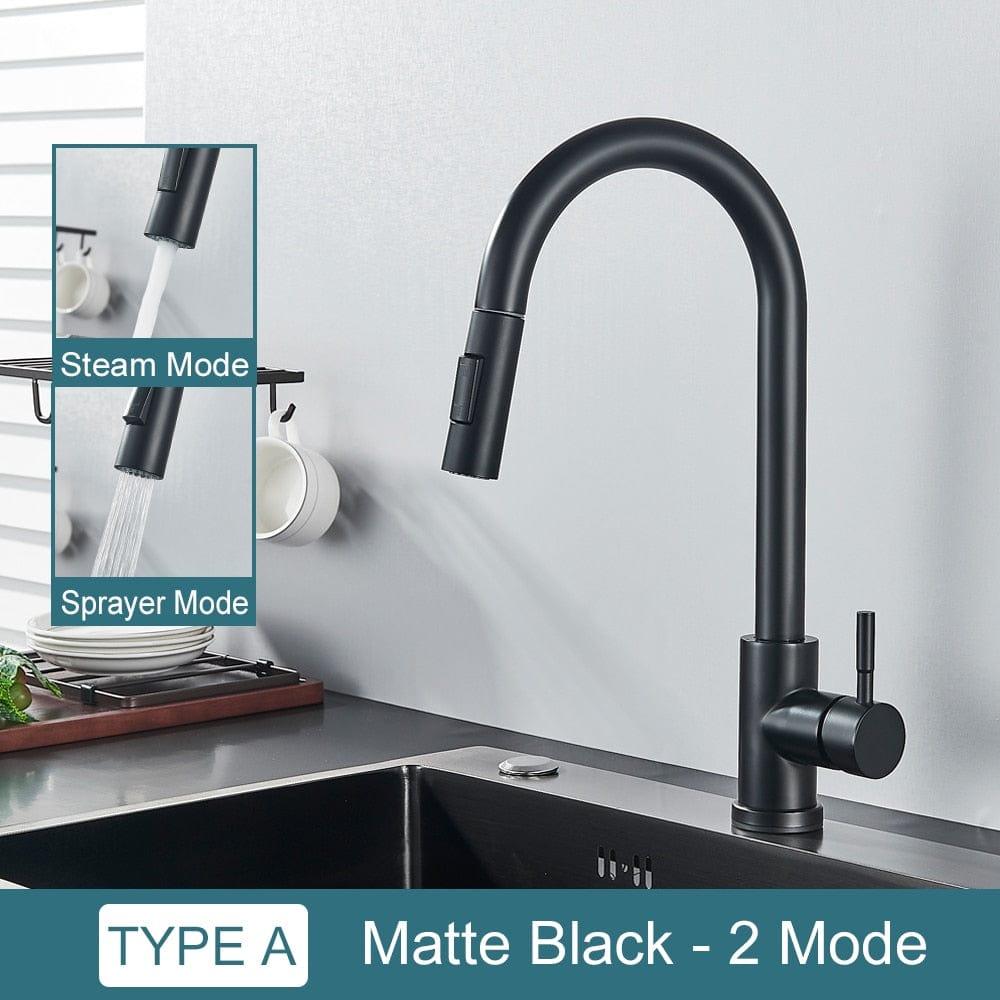 Shop 0 Black A / China Free Shipping Black Kitchen Faucet Two Function Single Handle Pull Out Mixer Hot and Cold Water Taps Deck Mounted Mademoiselle Home Decor