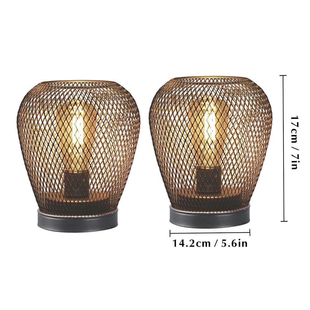 Shop 0 2Pcs C / China 2Pcs Metal Cage Table Lamp Round Shaped LED Lantern Battery Powered Cordless Lamp for Weddings Party  Home Decor Candle Holder Mademoiselle Home Decor