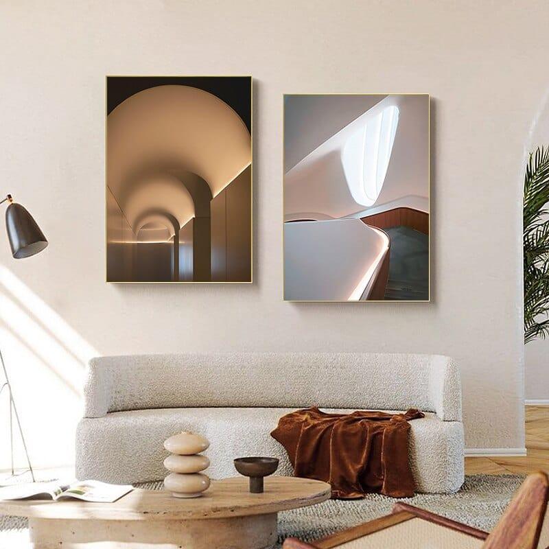 Shop 0 Contemporary Space Building Poster Canvas Paintings Print Wall Art Interior Picture for Living Room Modern Home Decor Cuadros Mademoiselle Home Decor