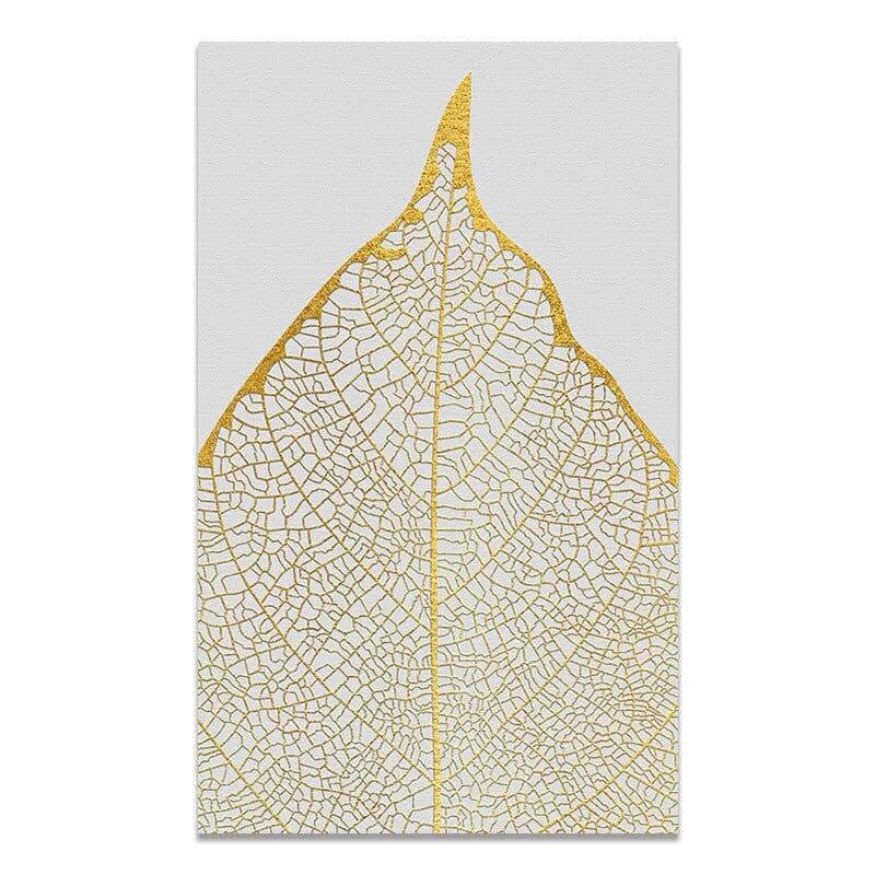 Shop 0 06 / 13x18cm No Frame Nordic Golden Abstract Leaf Flower Wall Art Canvas Painting Black White Feathers Poster Print Wall Picture for Living Room Decor Mademoiselle Home Decor