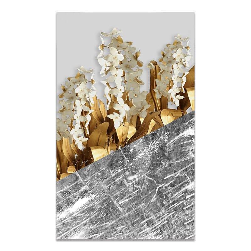 Shop 0 01 / 13x18cm No Frame Nordic Golden Abstract Leaf Flower Wall Art Canvas Painting Black White Feathers Poster Print Wall Picture for Living Room Decor Mademoiselle Home Decor