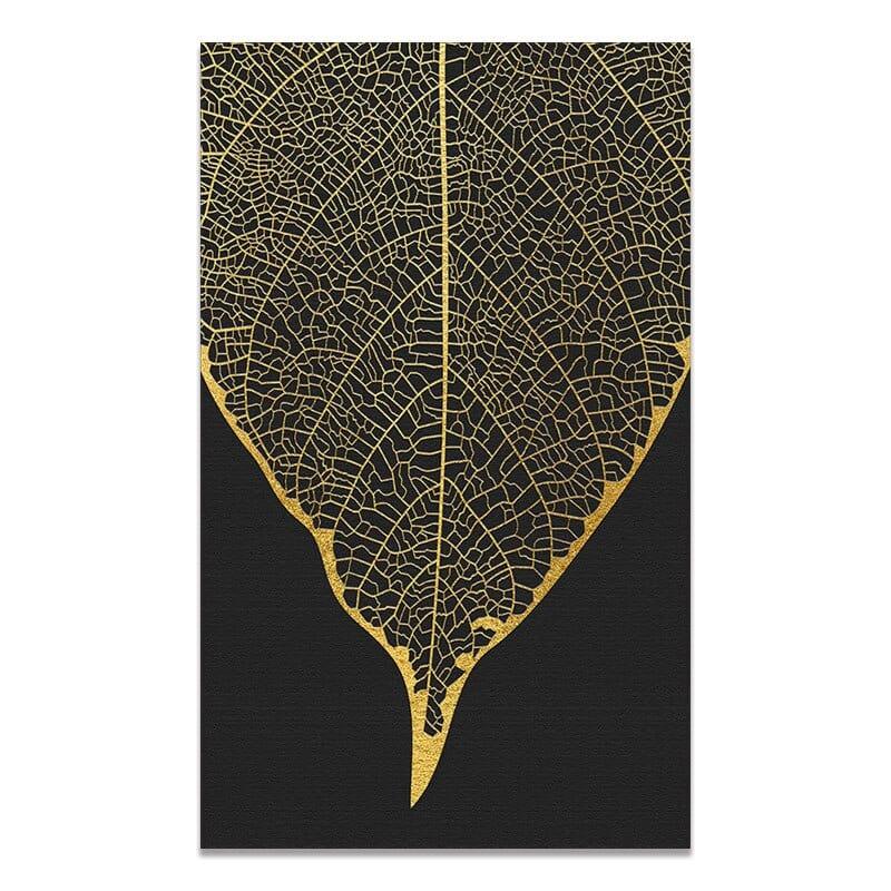Shop 0 02 / 13x18cm No Frame Nordic Golden Abstract Leaf Flower Wall Art Canvas Painting Black White Feathers Poster Print Wall Picture for Living Room Decor Mademoiselle Home Decor