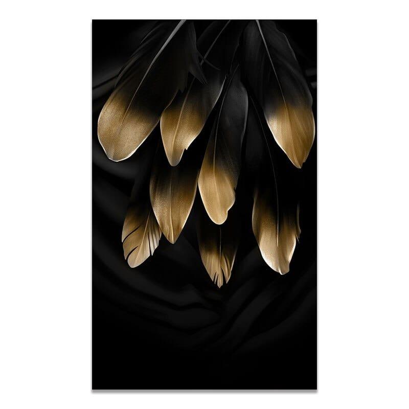 Shop 0 04 / 13x18cm No Frame Nordic Golden Abstract Leaf Flower Wall Art Canvas Painting Black White Feathers Poster Print Wall Picture for Living Room Decor Mademoiselle Home Decor