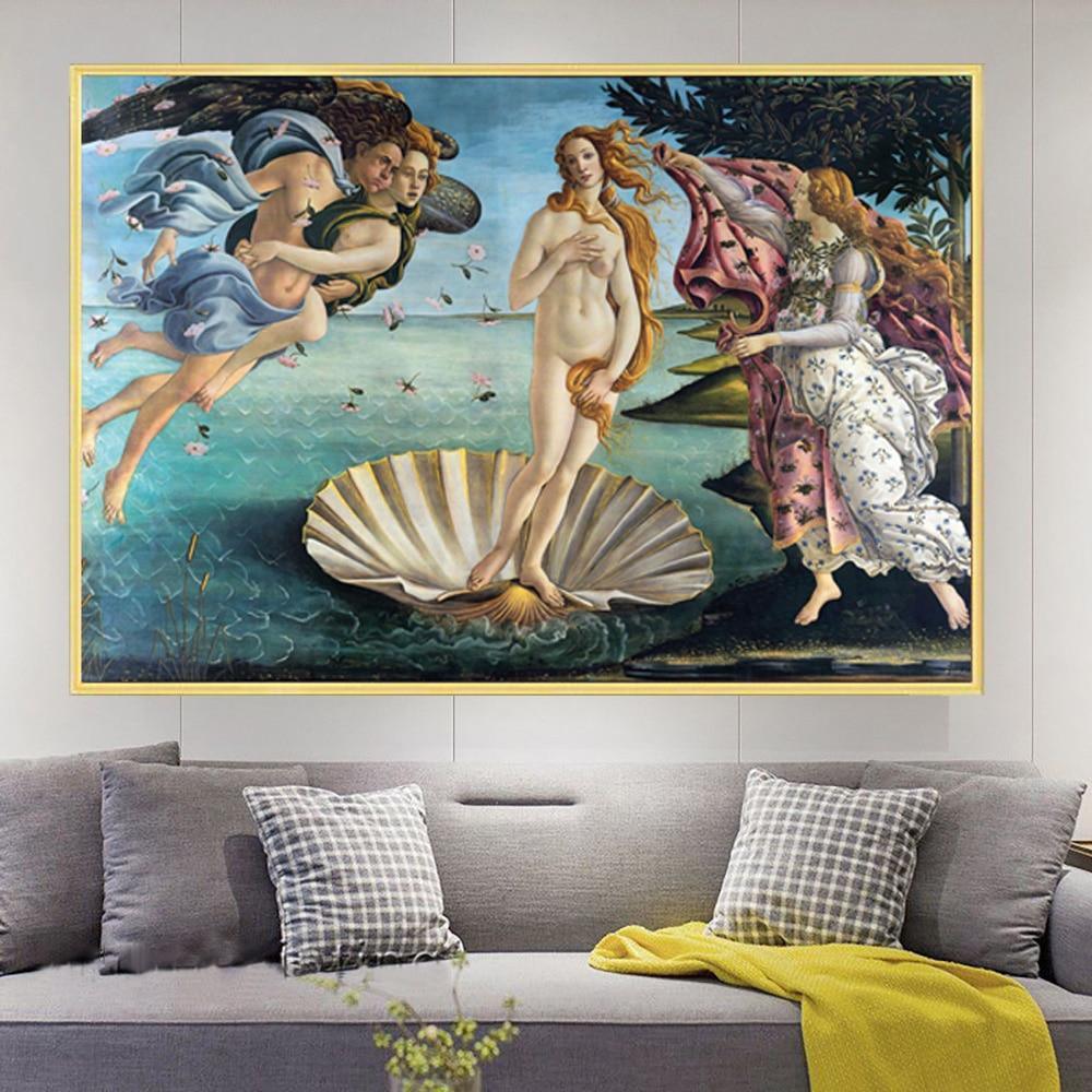 Shop 0 The Birth Of Venus Renaissance Famous Oil Painting On Canvas Botticelli Reproduction Art Print Classical Wall Picture Cuadros Mademoiselle Home Decor