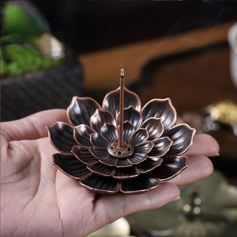 Shop 0 Alloy Incense Burner Stick Holder Buddhism Lotus Line Incense Plate Sandalwood Coil Base Temples Yoga Studios Home Decoration Mademoiselle Home Decor