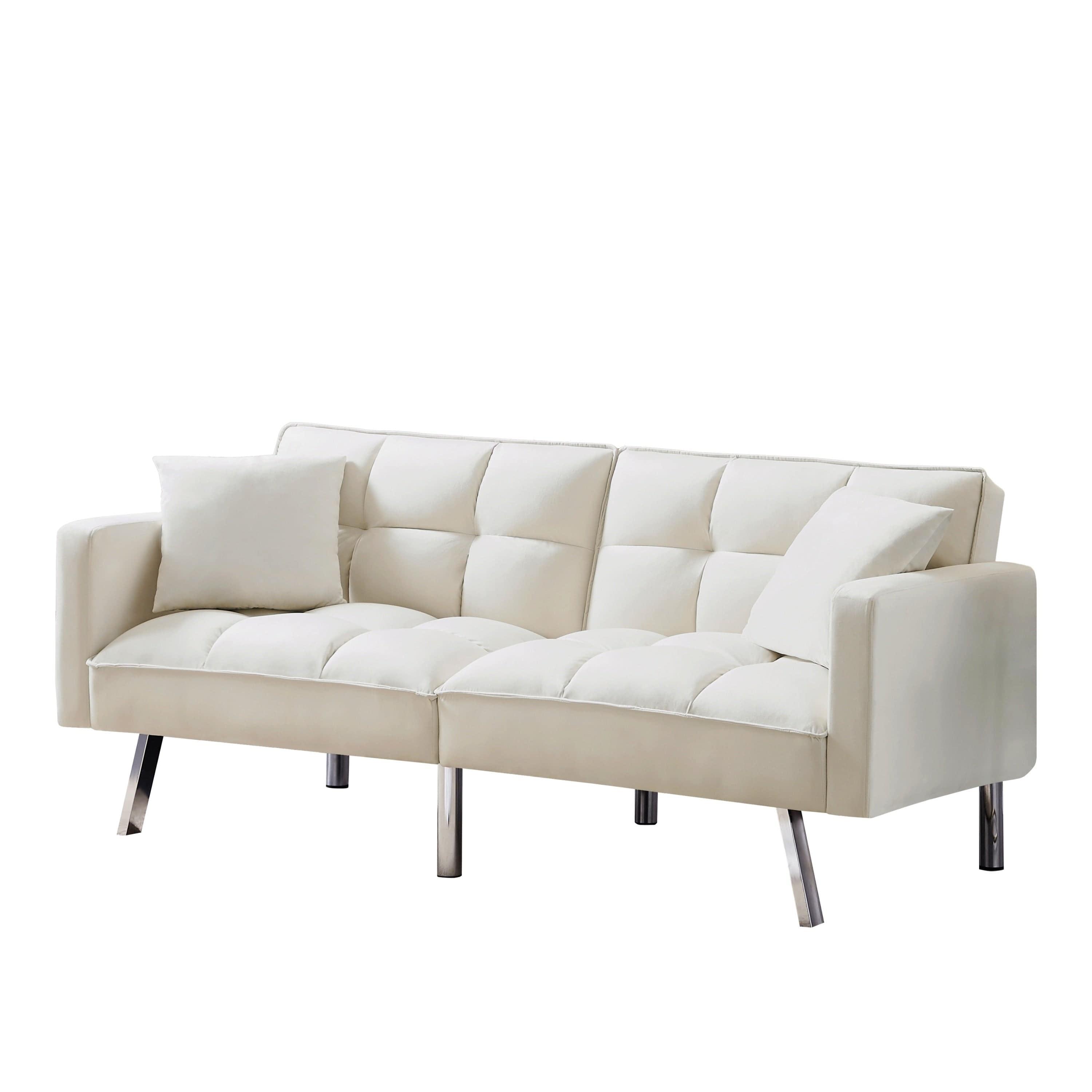 Shop Barcelona Beige Convertible Sofa Bed Mademoiselle Home Decor