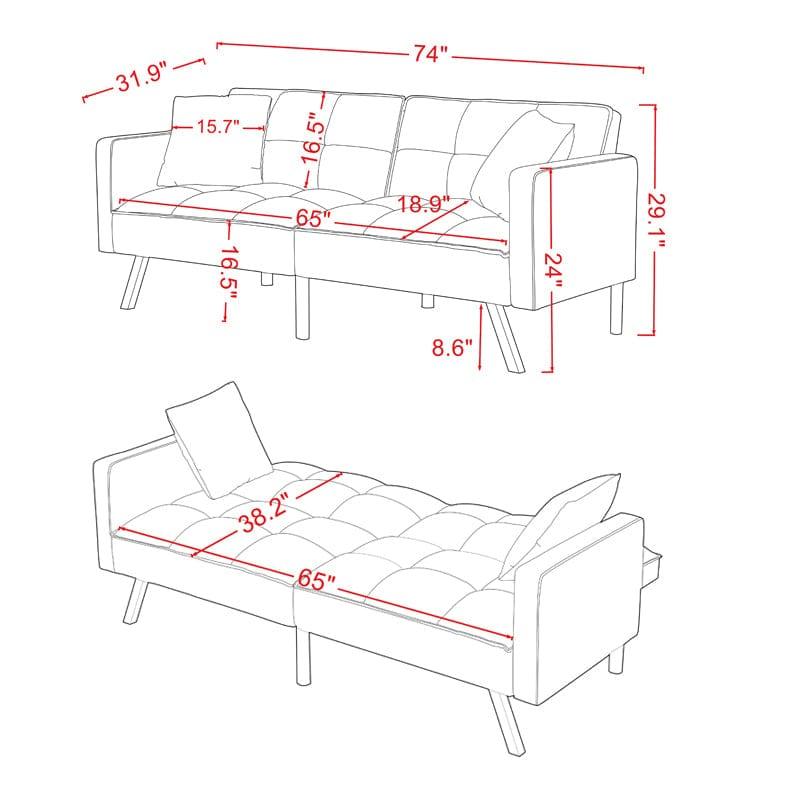 Shop Barcelona Beige Convertible Sofa Bed Mademoiselle Home Decor