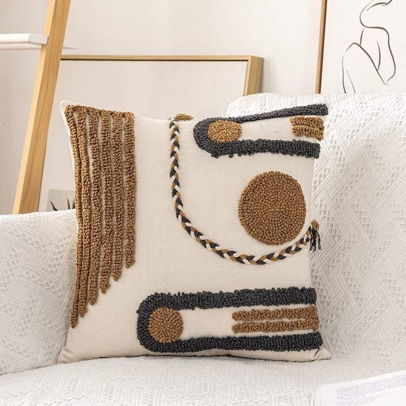 Shop 0 Boho Style Cushion Cover 45X45Cm/30X50Cm Cotton Pillow Cover Coffee Loop Tufted for Home Decoration Natural Living Room sofa Mademoiselle Home Decor