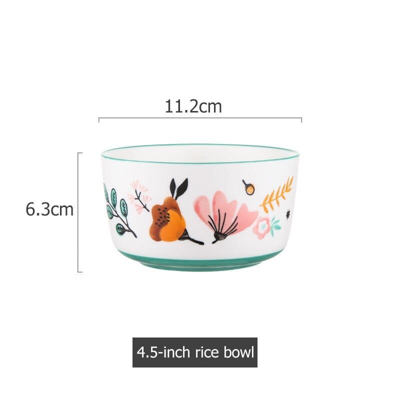 Shop 0 Green A Floral Design Ceramic Dinnerware Chinese Cuisine Rice Bowl Soup Ramen Bowl Dessert Saucer Pasta Steak Plate Dinner Dishes Mademoiselle Home Decor