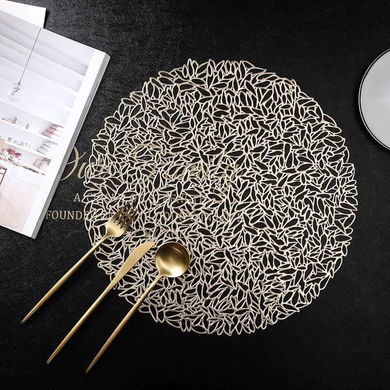 Shop 0 Promotion Round Placemats Restaurant Hollow PVC decoration Meal Mat Anti-hot Dining Table Line Mat Steak Plate Pad 4/6pc Mademoiselle Home Decor