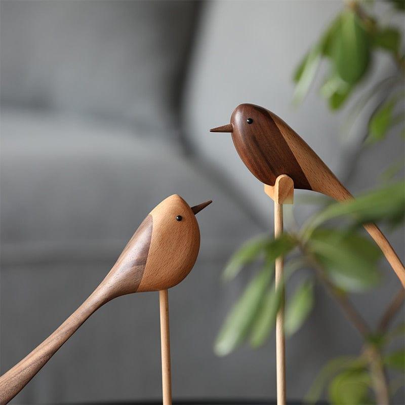 Shop 0 Danish wood ornaments jewelry carving wooden play Home Furnishing Nordic style puppet Home Furnishing features wood bird Mademoiselle Home Decor