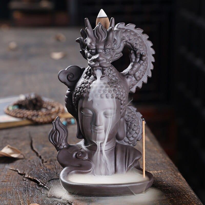 Shop 0 Purple Clay Dragon Incense Burner with 20 Cones, Waterfall Backflow Incense Holder, Aromatherapy Ornament, Zen Decor, Home Decor Mademoiselle Home Decor