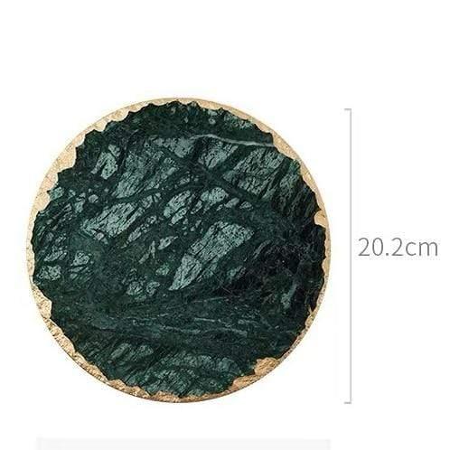 Shop 0 China / C Luxury Non-slip Emerald Real Marble coaster mug place mat Green Stone with Gold Inlay Heat Resistant Trivet Table Decoration Mademoiselle Home Decor