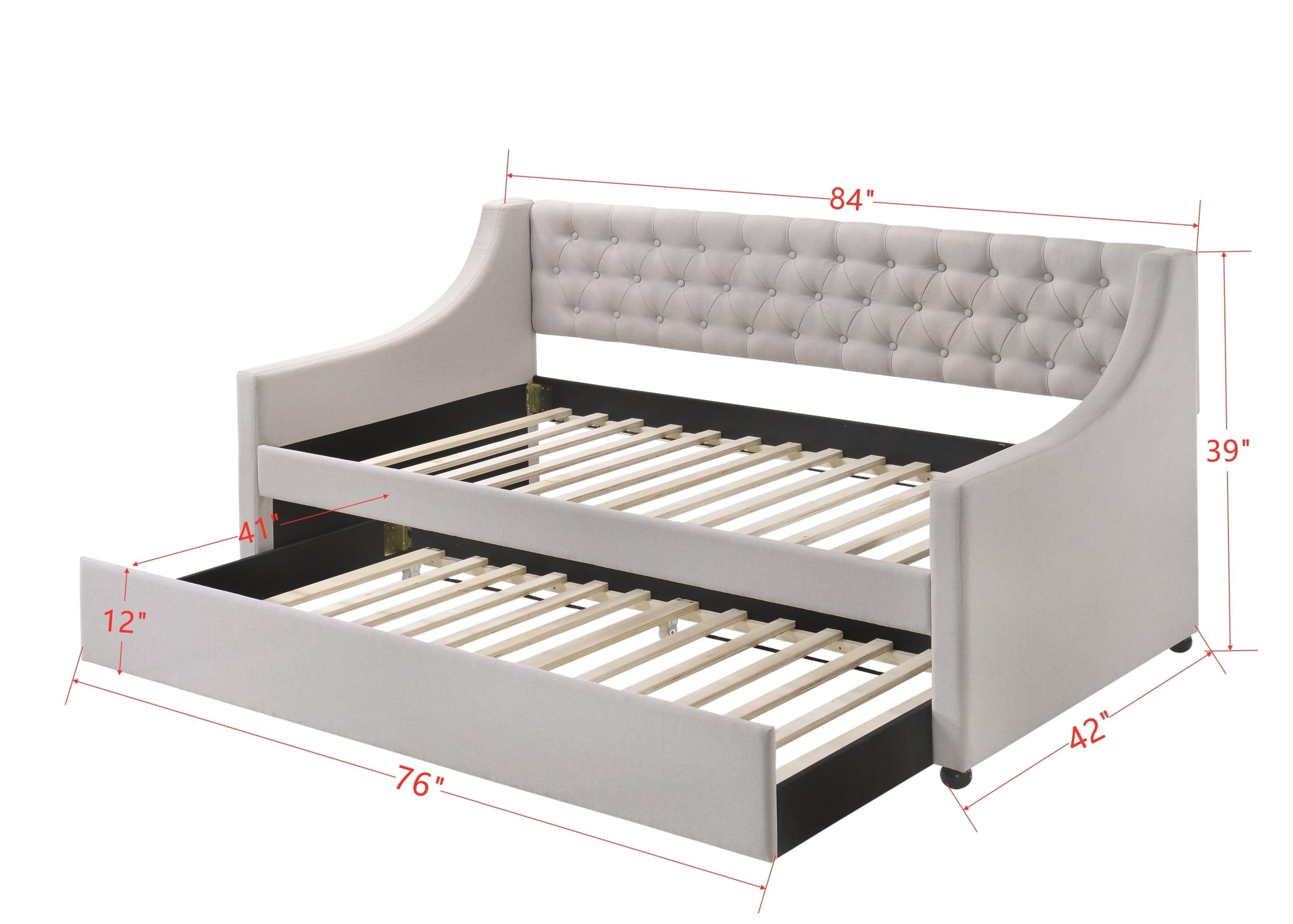 Shop ACME Lianna Daybed & Trundle (Twin Size), Fog Fabric (1Set/2Ctn) 39395 Mademoiselle Home Decor