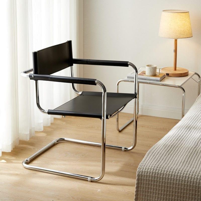 Shop 0 Black Wuli Office Leisure Chair Medieval Bauhaus Dining Chair Nordic Stainless Steel Tube Chair Net Red Ins Wind Armchair Mademoiselle Home Decor