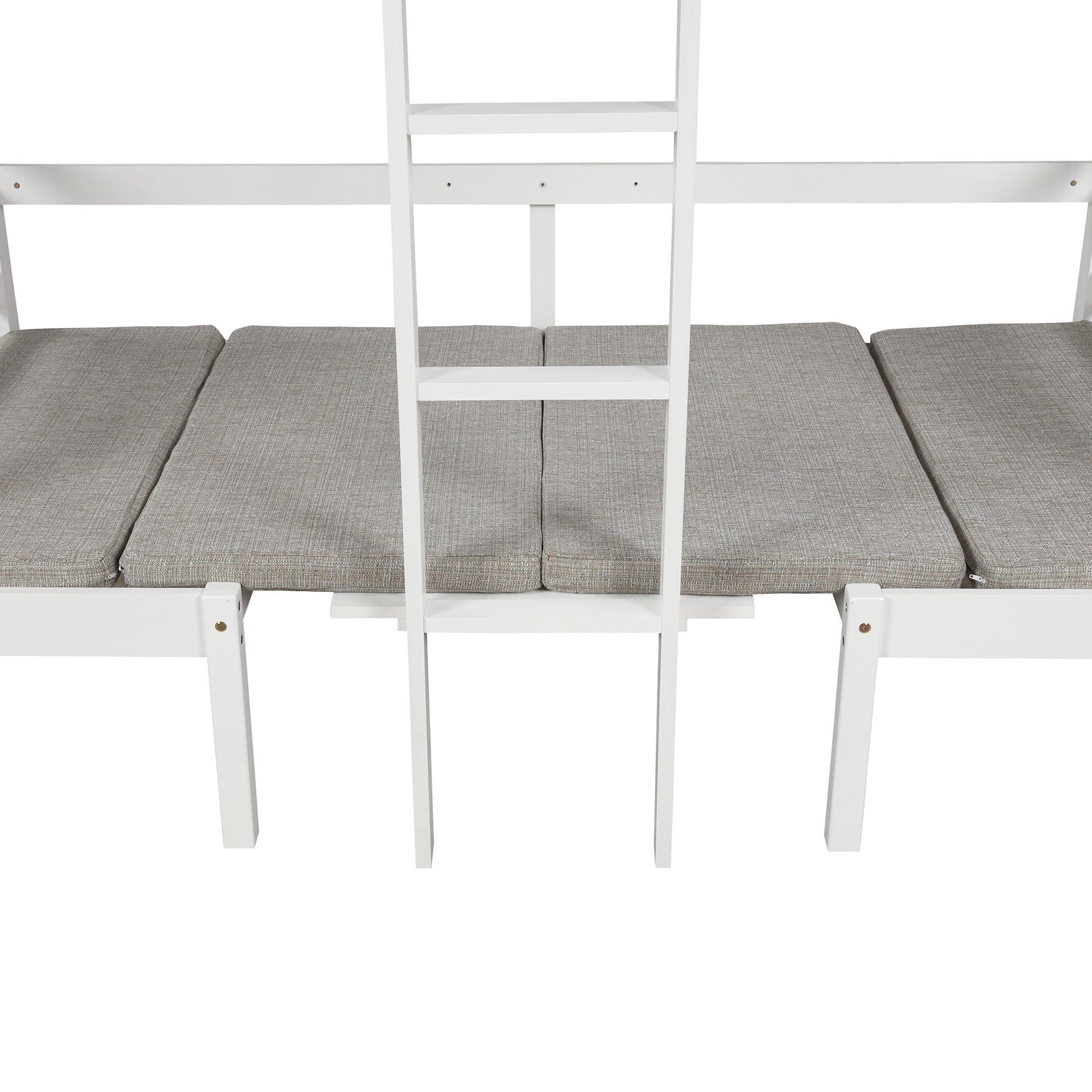 Shop Functional Loft Bed (turn into upper bed and down desk,cushion sets are free),Twin Size,White Mademoiselle Home Decor