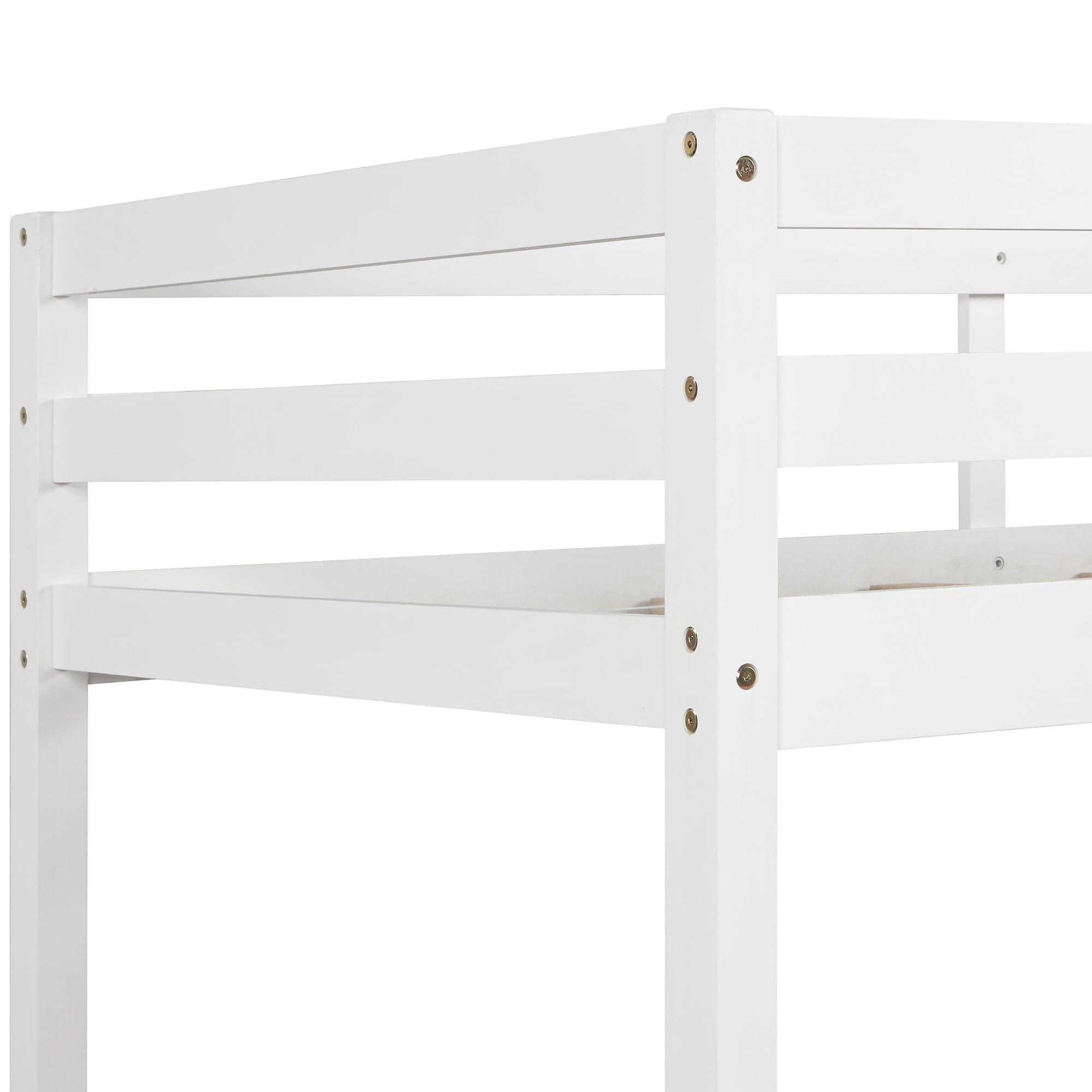 Shop Functional Loft Bed (turn into upper bed and down desk,cushion sets are free),Twin Size,White Mademoiselle Home Decor