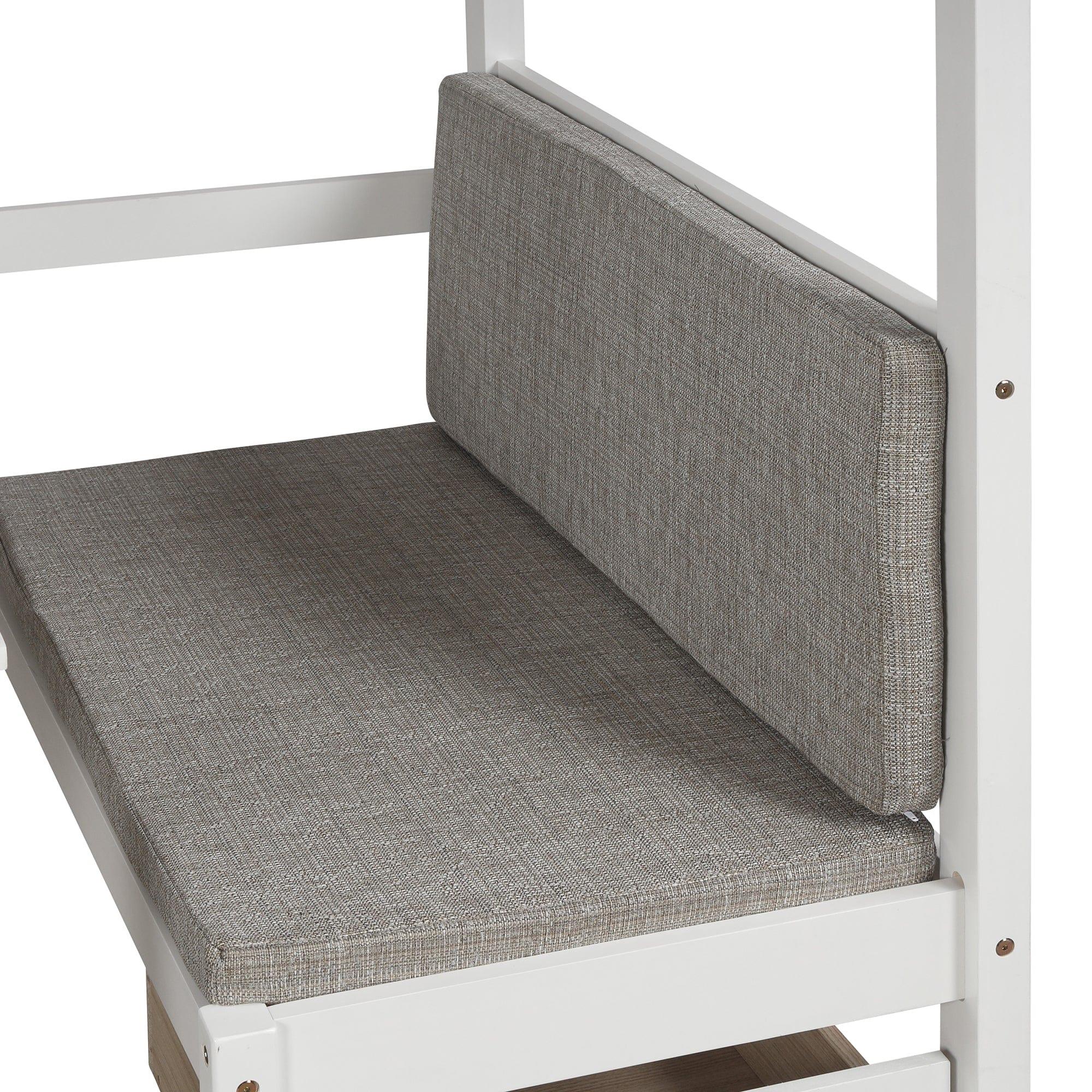 Shop Functional Loft Bed (turn into upper bed and down desk,cushion sets are free),Twin Size,White Mademoiselle Home Decor